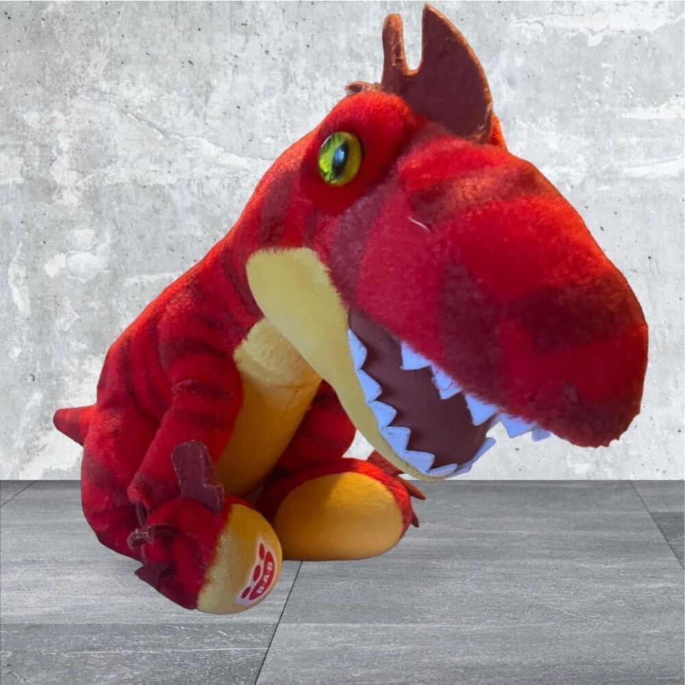 Build-A-Bear Workshop Red & Yellow Kids Raptor Stuffed Animal Plush Toy
